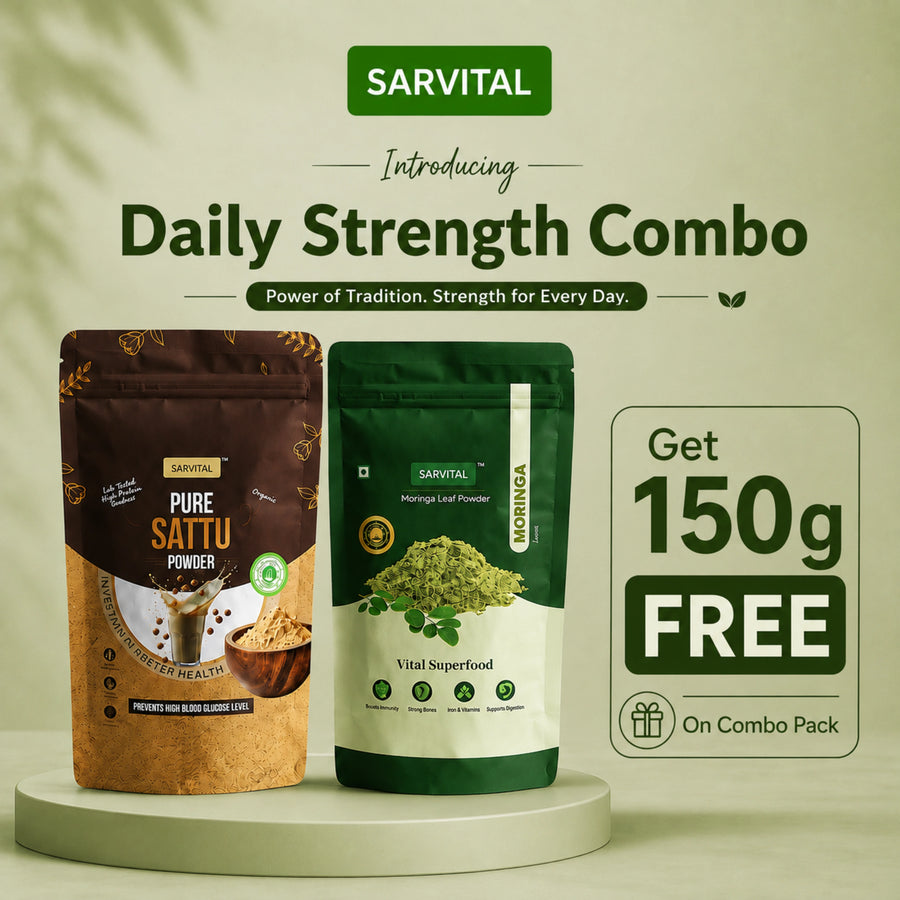 Moringa & Sattu Combo | Protein & Energy | Sarvital | 300gm Each