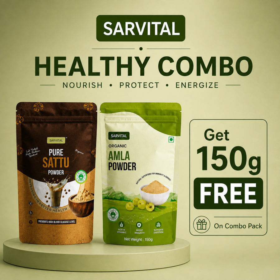 Sattu & Amla Combo | Protein & Vitamin C | Sarvital | 300gm Each