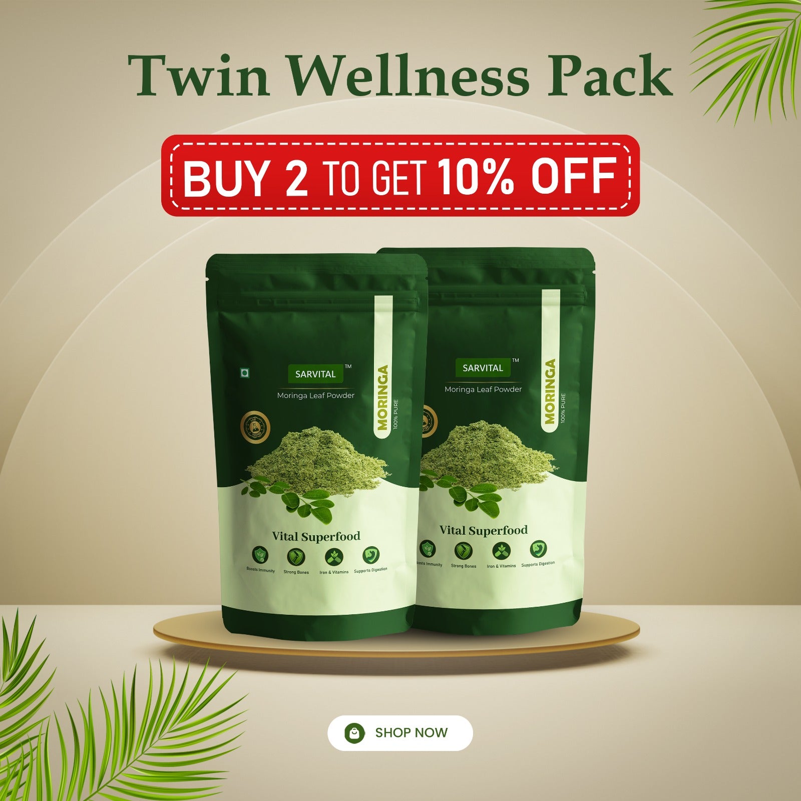 Moringa Powder | Lab-Tested Superfood | Sarvital